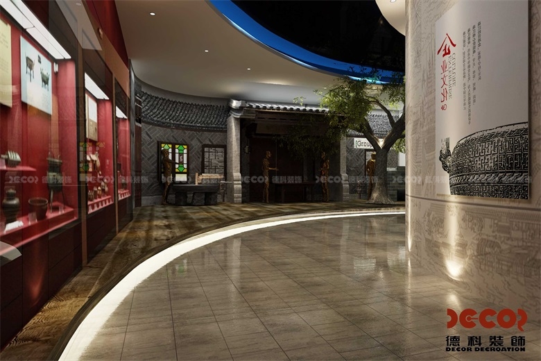 在企業(yè)展廳設(shè)計中，如何合理運用展示墻或展示架？